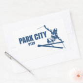 Sticker Rectangulaire Skier Park City Utah (Enveloppe)