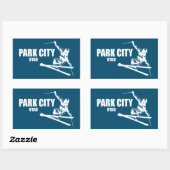 Sticker Rectangulaire Skier Park City Utah (Feuille)