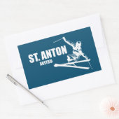 Sticker Rectangulaire Skier St. Anton Autriche (Enveloppe)