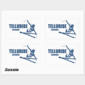 Sticker Rectangulaire Skier Telluride Colorado (Feuille)