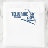 Sticker Rectangulaire Skier Telluride Colorado (Sac)