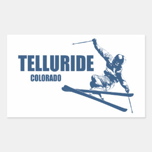 Sticker Rectangulaire Skier Telluride Colorado