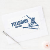 Sticker Rectangulaire Skier Telluride Colorado (Enveloppe)