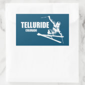 Sticker Rectangulaire Skier Telluride Colorado (Sac)