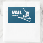 Sticker Rectangulaire Skier Vail Colorado (Sac)