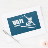 Sticker Rectangulaire Skier Vail Colorado (Enveloppe)