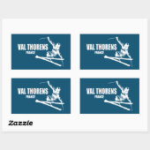 Sticker Rectangulaire Skier Val Thorens France (Feuille)