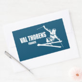 Sticker Rectangulaire Skier Val Thorens France (Enveloppe)