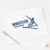 Sticker Rectangulaire Skier Whistler Colombie-Britannique (Enveloppe)