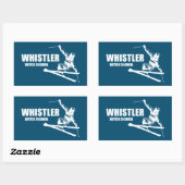 Sticker Rectangulaire Skier Whistler Colombie-Britannique (Feuille)