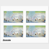 Sticker Rectangulaire Skieurs 1919 (Feuille)