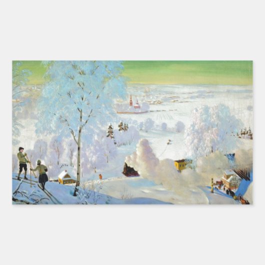 Sticker Rectangulaire Skieurs 1919 (Devant)