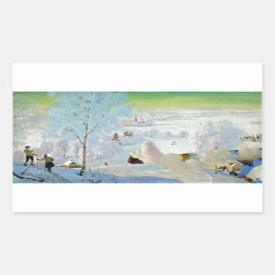 Sticker Rectangulaire Skieurs 1919