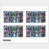 Sticker Rectangulaire Skis and Poles (Feuille)