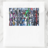Sticker Rectangulaire Skis and Poles (Sac)