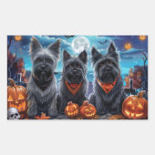 Sticker Rectangulaire Skye Terrier Halloween Éffrayant (Devant)