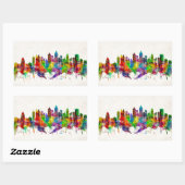 Sticker Rectangulaire Skyline Atlanta Georgia (Feuille)