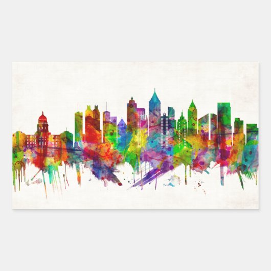 Sticker Rectangulaire Skyline Atlanta Georgia (Devant)