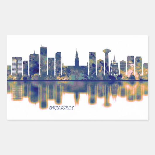 Sticker Rectangulaire Skyline Bruxelles (Devant)