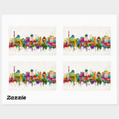 Sticker Rectangulaire Skyline d'Athens (Feuille)