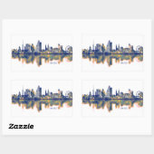 Sticker Rectangulaire Skyline de Bâle (Feuille)