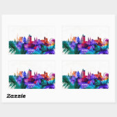 Sticker Rectangulaire Skyline de Bâle (Feuille)