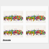 Sticker Rectangulaire Skyline de Budapest (Feuille)