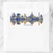 Sticker Rectangulaire Skyline de Katmandou (Sac)