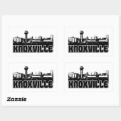 Sticker Rectangulaire Skyline de Knoxville (Feuille)