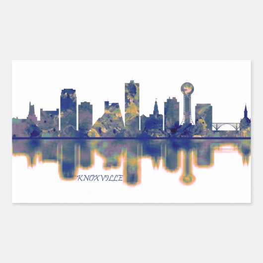Sticker Rectangulaire Skyline de Knoxville (Devant)