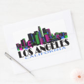 Sticker Rectangulaire Skyline de Los Angeles California (Enveloppe)