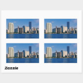 Sticker Rectangulaire Skyline de Miami, Floride (Feuille)