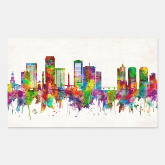 Sticker Rectangulaire Skyline de Richmond (Devant)