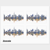 Sticker Rectangulaire Skyline Dubaï (Feuille)