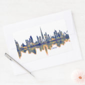 Sticker Rectangulaire Skyline Dubaï (Enveloppe)