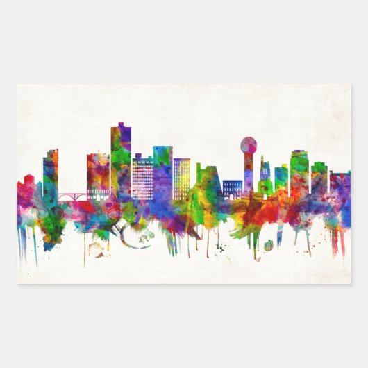 Sticker Rectangulaire Skyline Knoxville Tennessee (Devant)