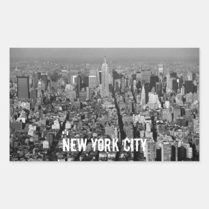 Sticker Rectangulaire Skyline New York City USA 1987