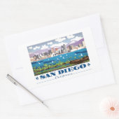 Sticker Rectangulaire Skyline San Diego (Enveloppe)