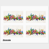 Sticker Rectangulaire Skyline Séoul Corée du Sud (Feuille)