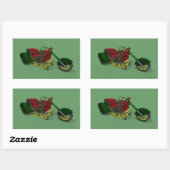 Sticker Rectangulaire Sledge à moteur Santa Claus (Feuille)