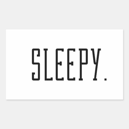 Sticker Rectangulaire Sleepy. Typographie (Devant)