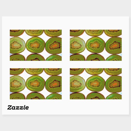 Sticker Rectangulaire Slices Kiwi (Feuille)