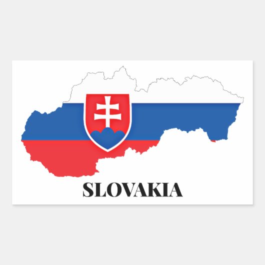 STICKER RECTANGULAIRE SLOVAQUIE SILHOUETTE, ÉTIQUETÉE, (Devant)