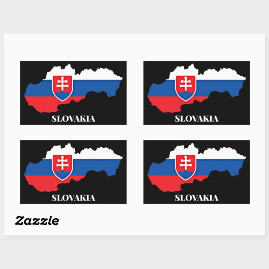 STICKER RECTANGULAIRE SLOVAQUIE SILHOUETTE, ÉTIQUETÉE, (Feuille)