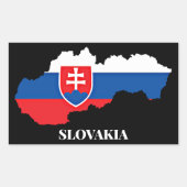 STICKER RECTANGULAIRE SLOVAQUIE SILHOUETTE, ÉTIQUETÉE, (Devant)