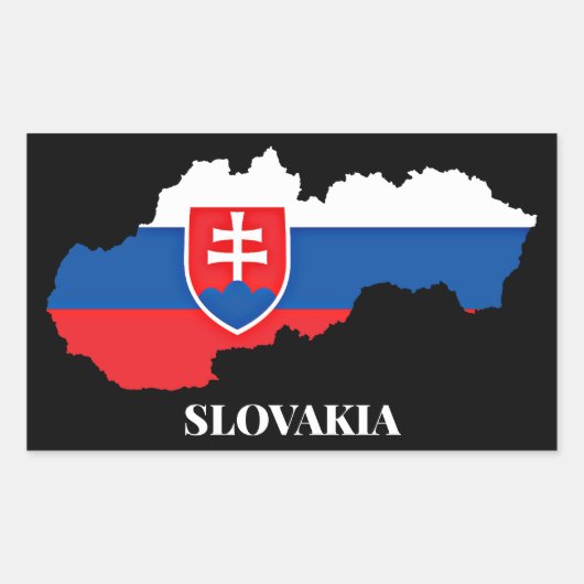 STICKER RECTANGULAIRE SLOVAQUIE SILHOUETTE, ÉTIQUETÉE, (Devant)