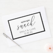 Sticker Rectangulaire Snack de minuit blanc et noir Mariage personnalisé (Enveloppe)