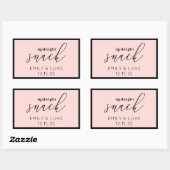 Sticker Rectangulaire Snack rose vif de minuit Personnalisé mariage Carr (Feuille)