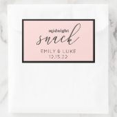 Sticker Rectangulaire Snack rose vif de minuit Personnalisé mariage Carr (Sac)