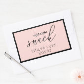 Sticker Rectangulaire Snack rose vif de minuit Personnalisé mariage Carr (Enveloppe)
